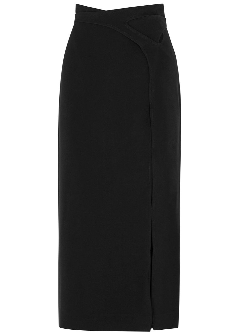 Interlock black midi skirt
