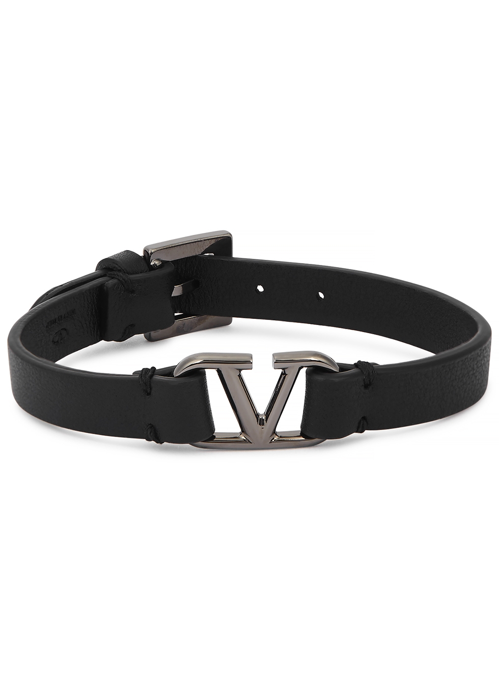 Valentino Garavani VLogo black leather bracelet - Harvey Nichols