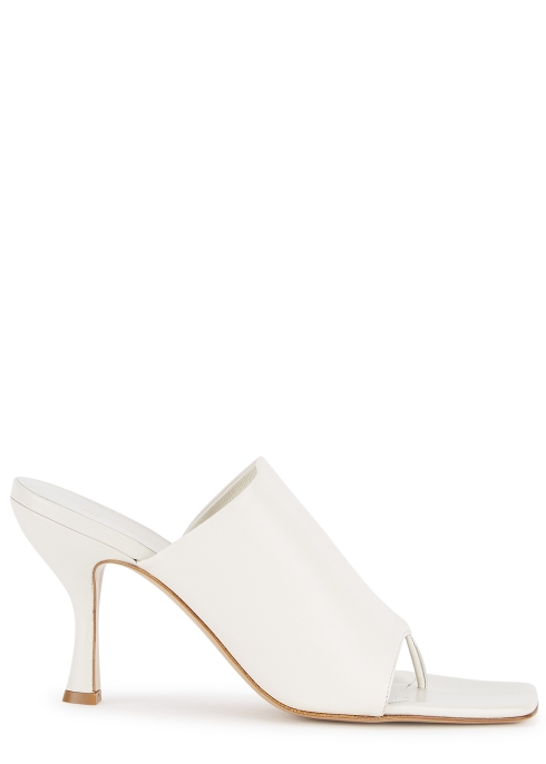 GIA X PERNILLE TEISBAEK GIA X PERNILLE TEISBAEK 80 WHITE LEATHER MULES,3315653