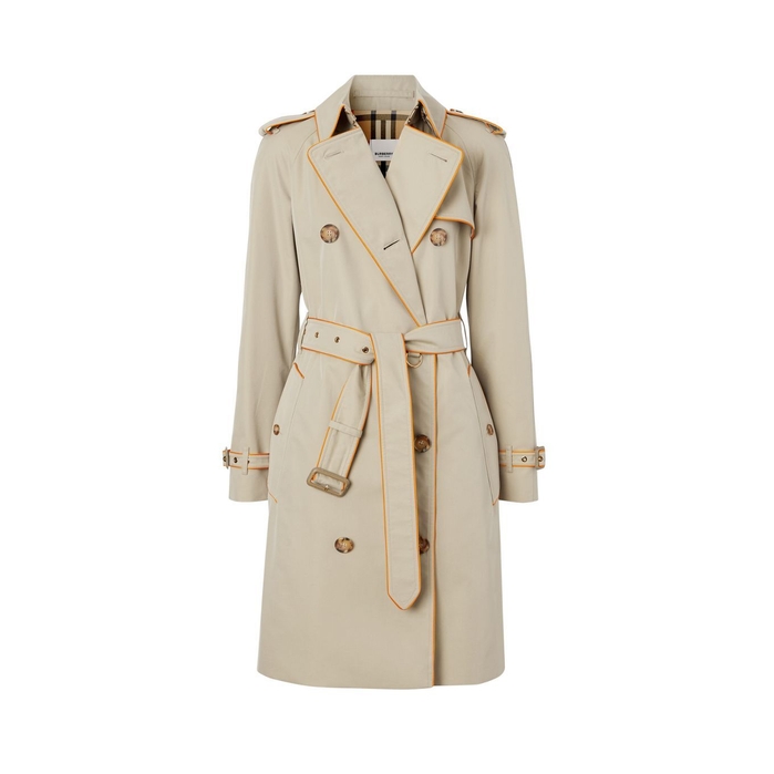 Burberry Piped Cotton Gabardine Trench Coat
