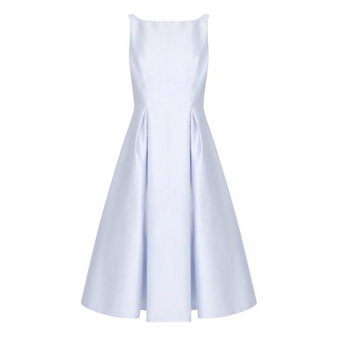 Adrianna Papell Sleeveless Tea Length Dress In Light Blue