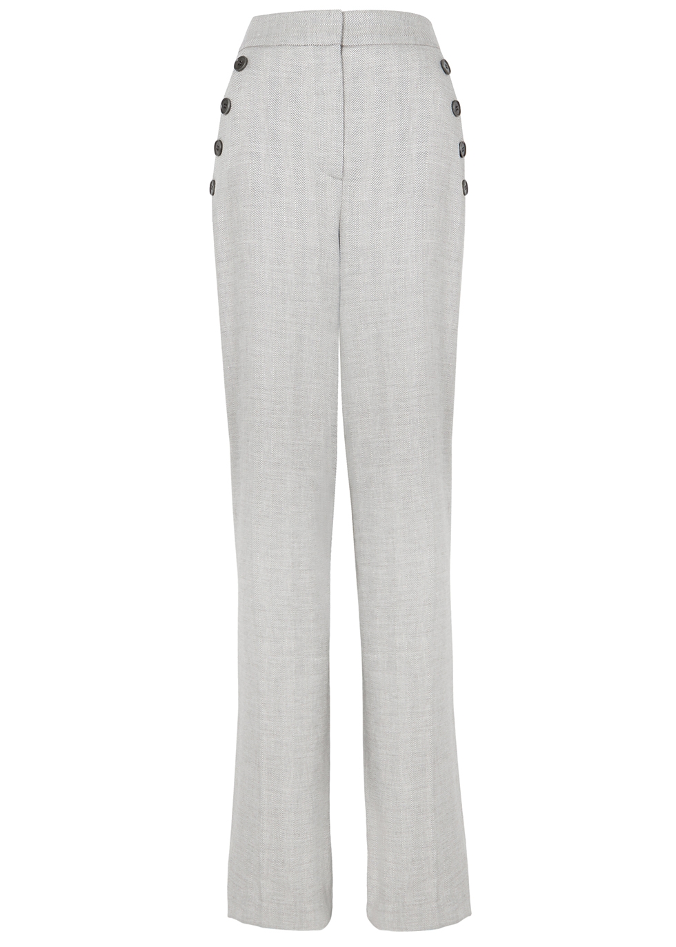 Tuli grey herringbone wide-leg trousers