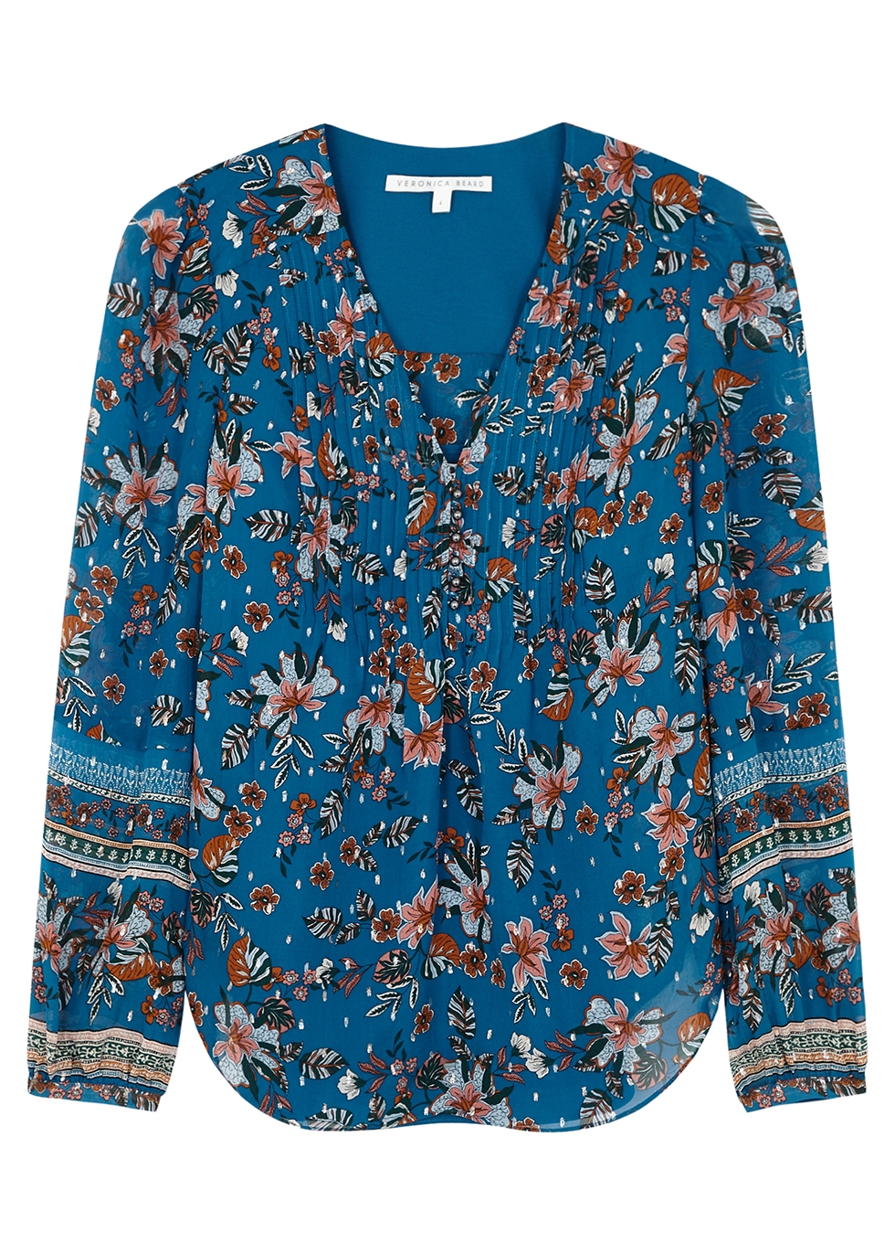 Lowell floral-print fil coupé chiffon blouse