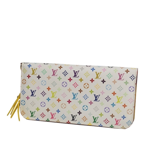 Pre-Owned Louis Vuitton White Monogram Multicolore Insolite Wallet | ModeSens