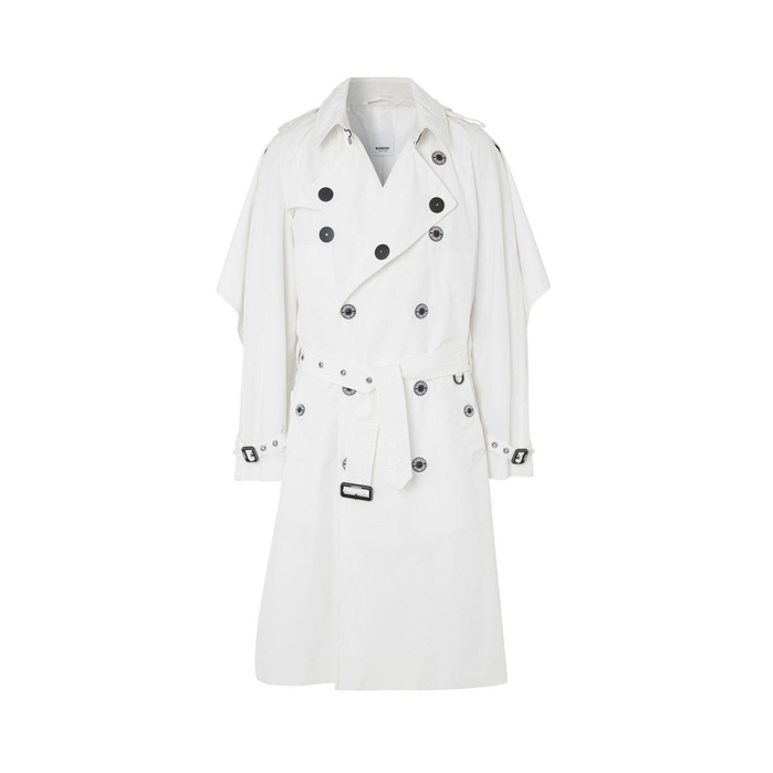 BURBERRY CAPE DETAIL TECHNICAL FAILLE RECONSTRUCTED TRENCH COAT,3329432