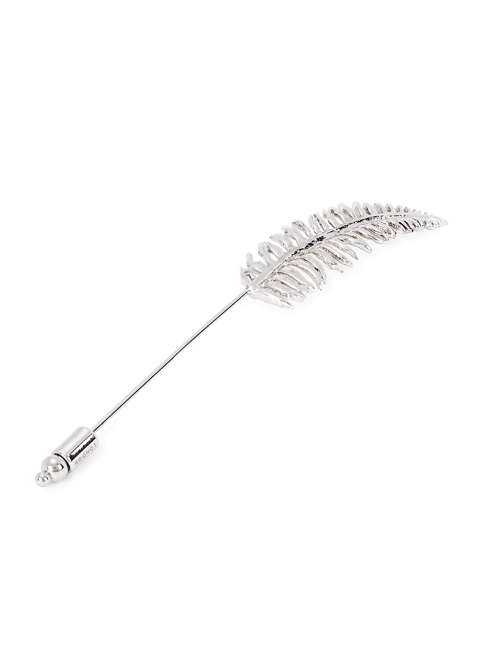 Silver-tone fern lapel pin