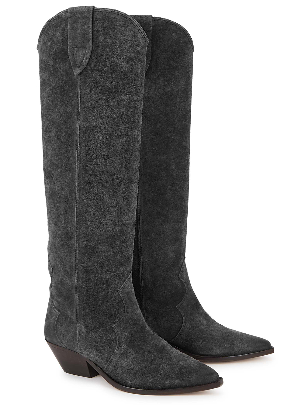 leather and suede knee high boots