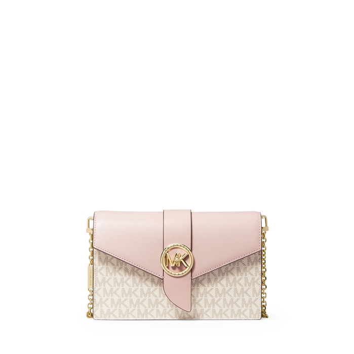 Michael Michael Kors Medium Logo And Leather Convertible Crossbody Bag In  Vanilla/soft Pink | ModeSens