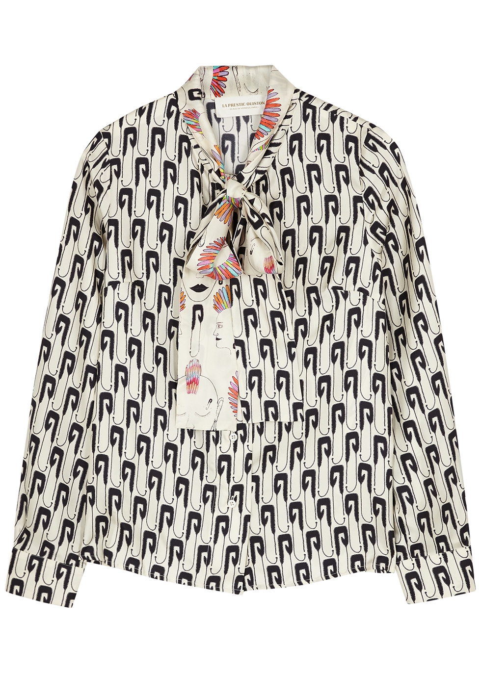 Cipriana printed silk blouse