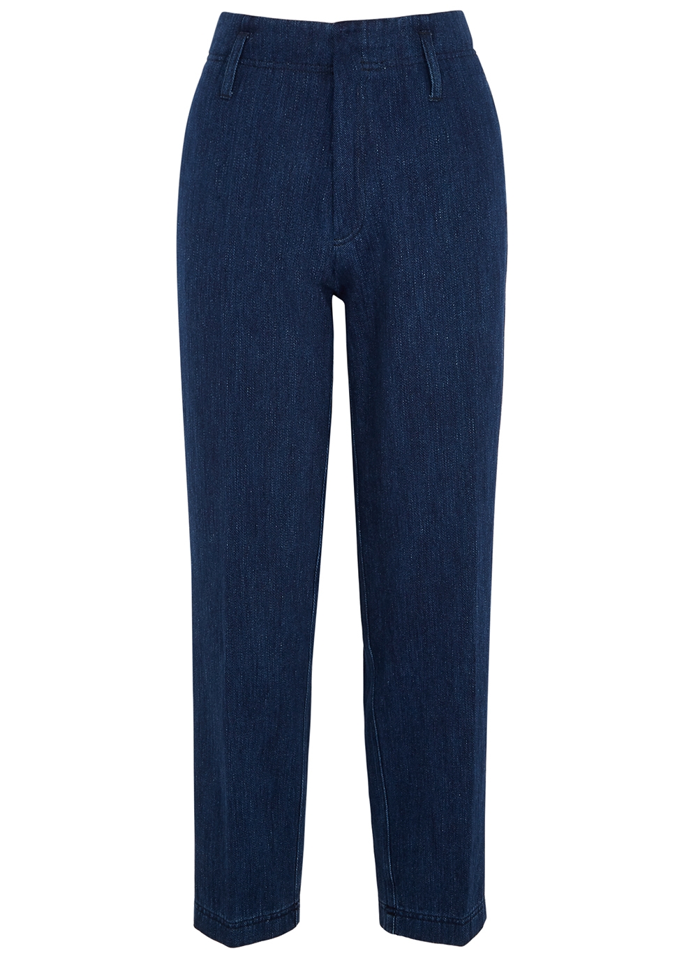 Dark blue tapered-leg trousers