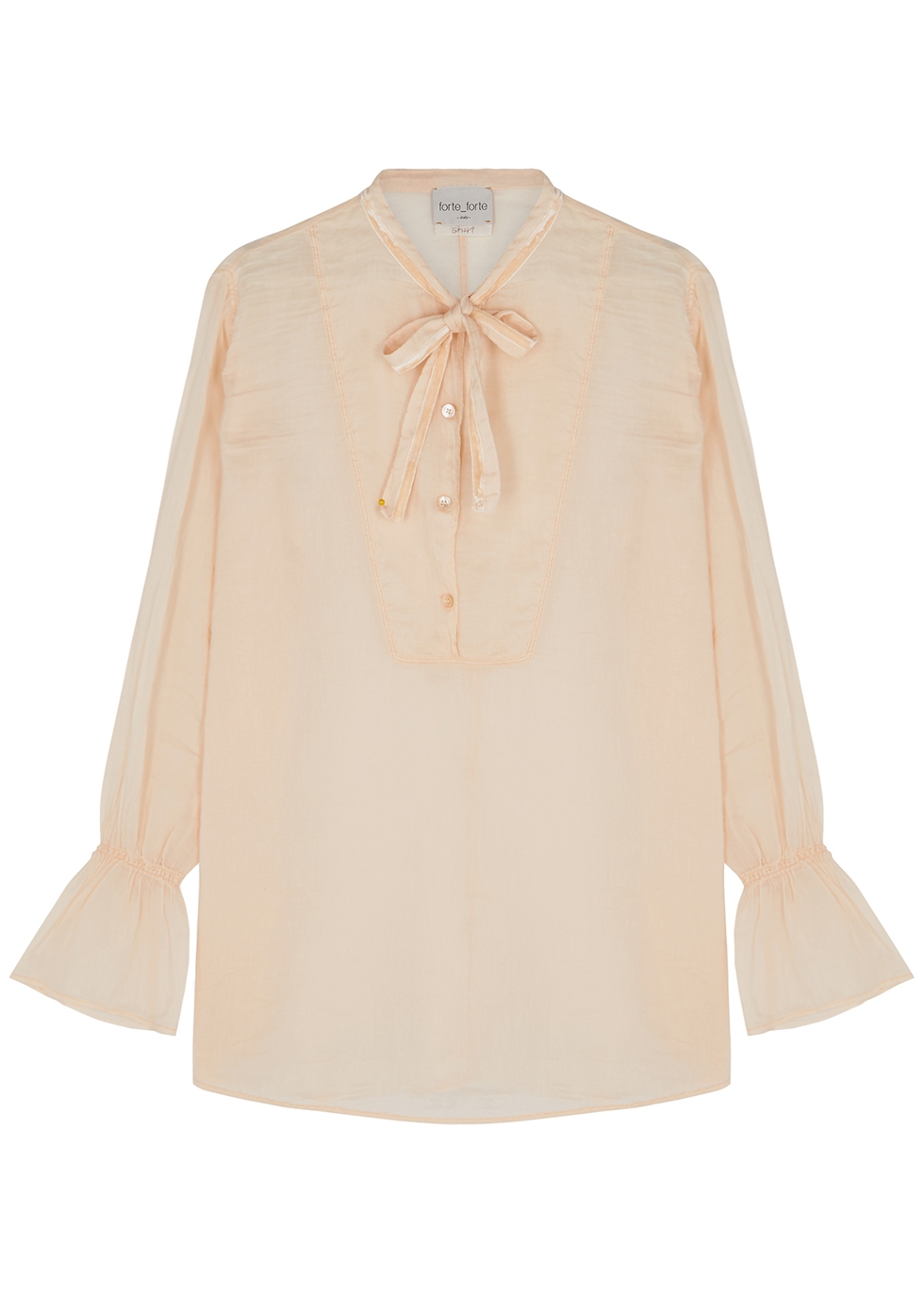 Cream cotton and silk-blend shirt
