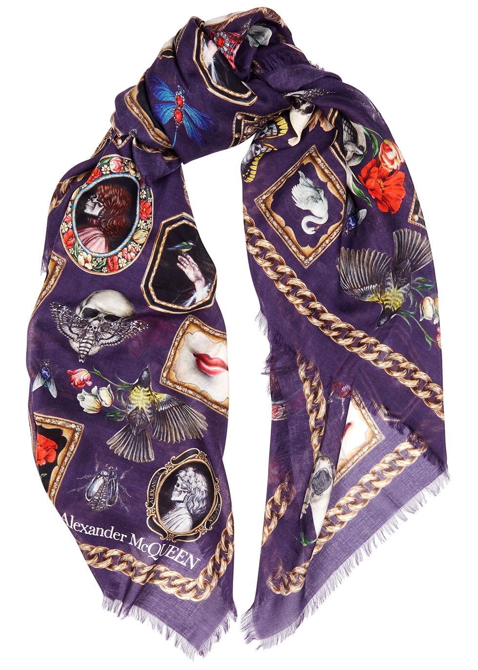 Curiosities printed modal-blend scarf 