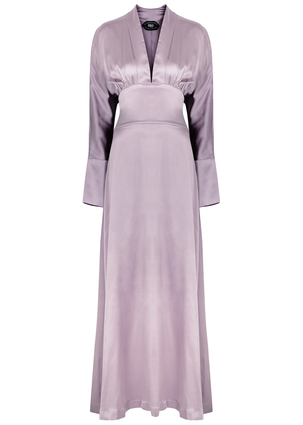 Elvira lilac stretch-silk maxi dress