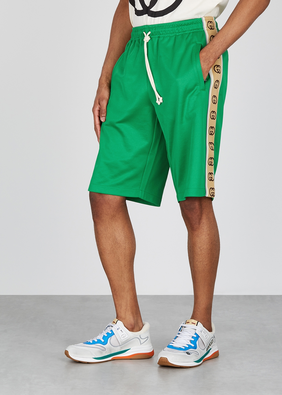 Gucci GG green jersey shorts - Harvey 