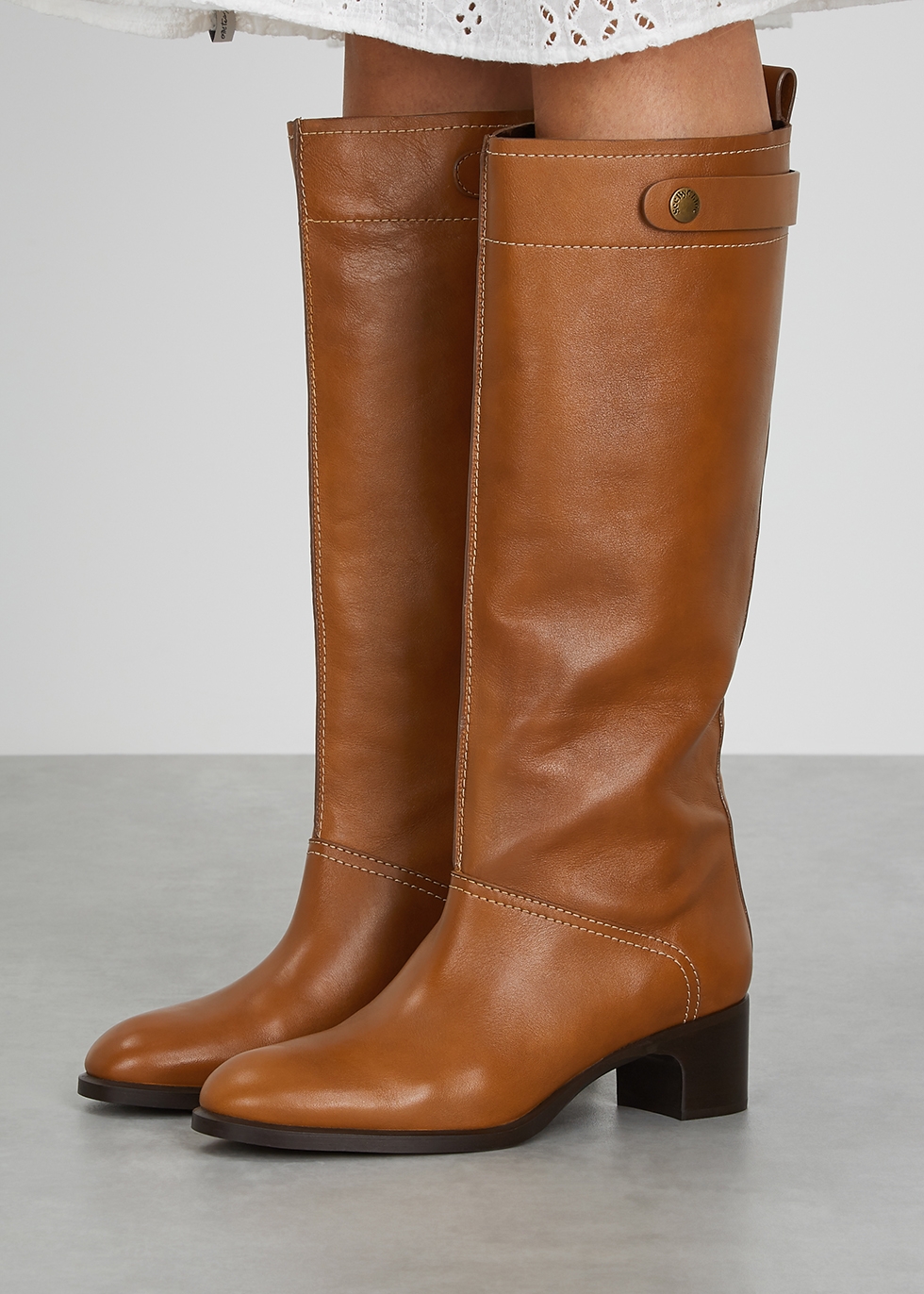 See by Chloé 50 brown leather knee-high 
