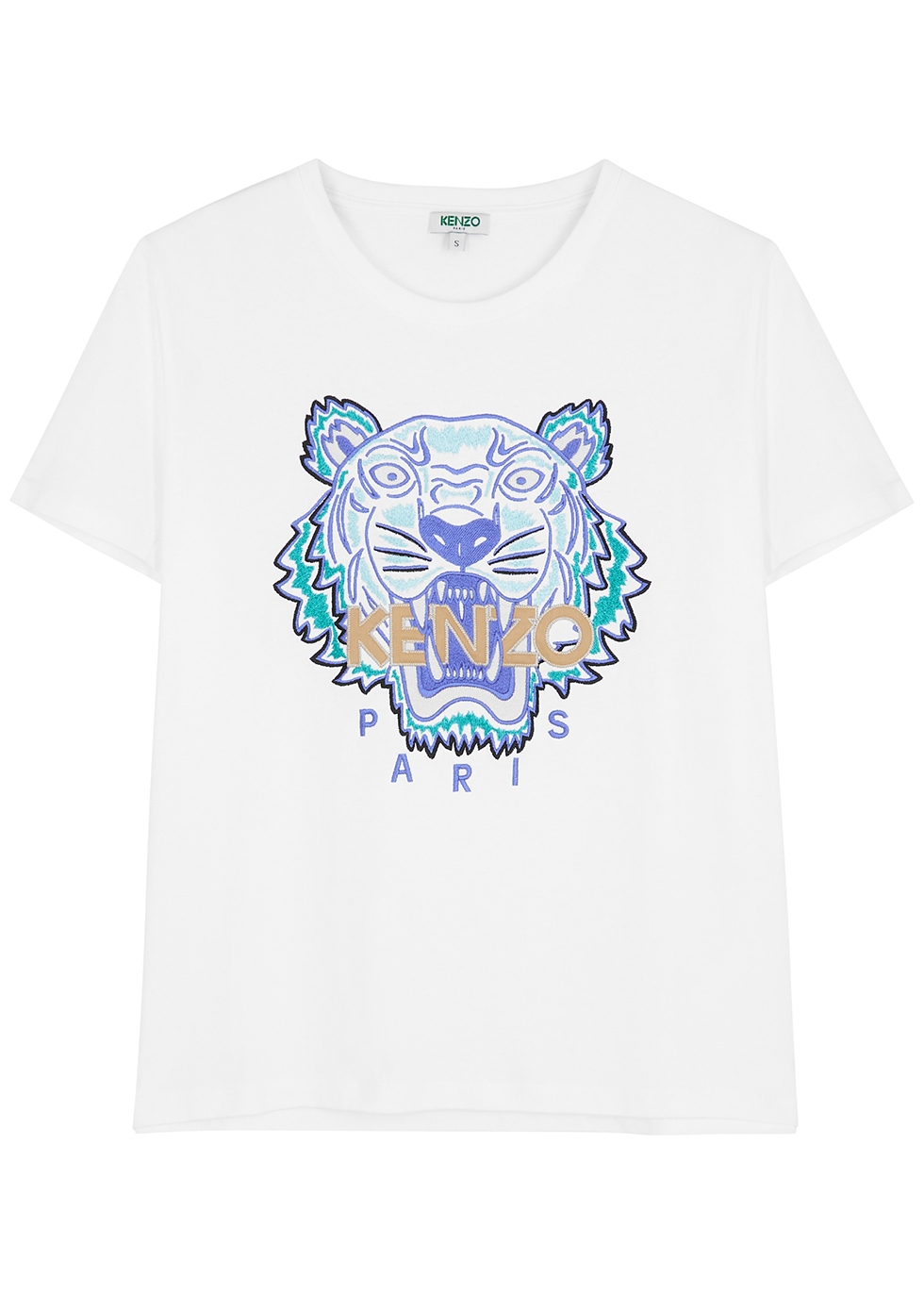white kenzo tiger t shirt