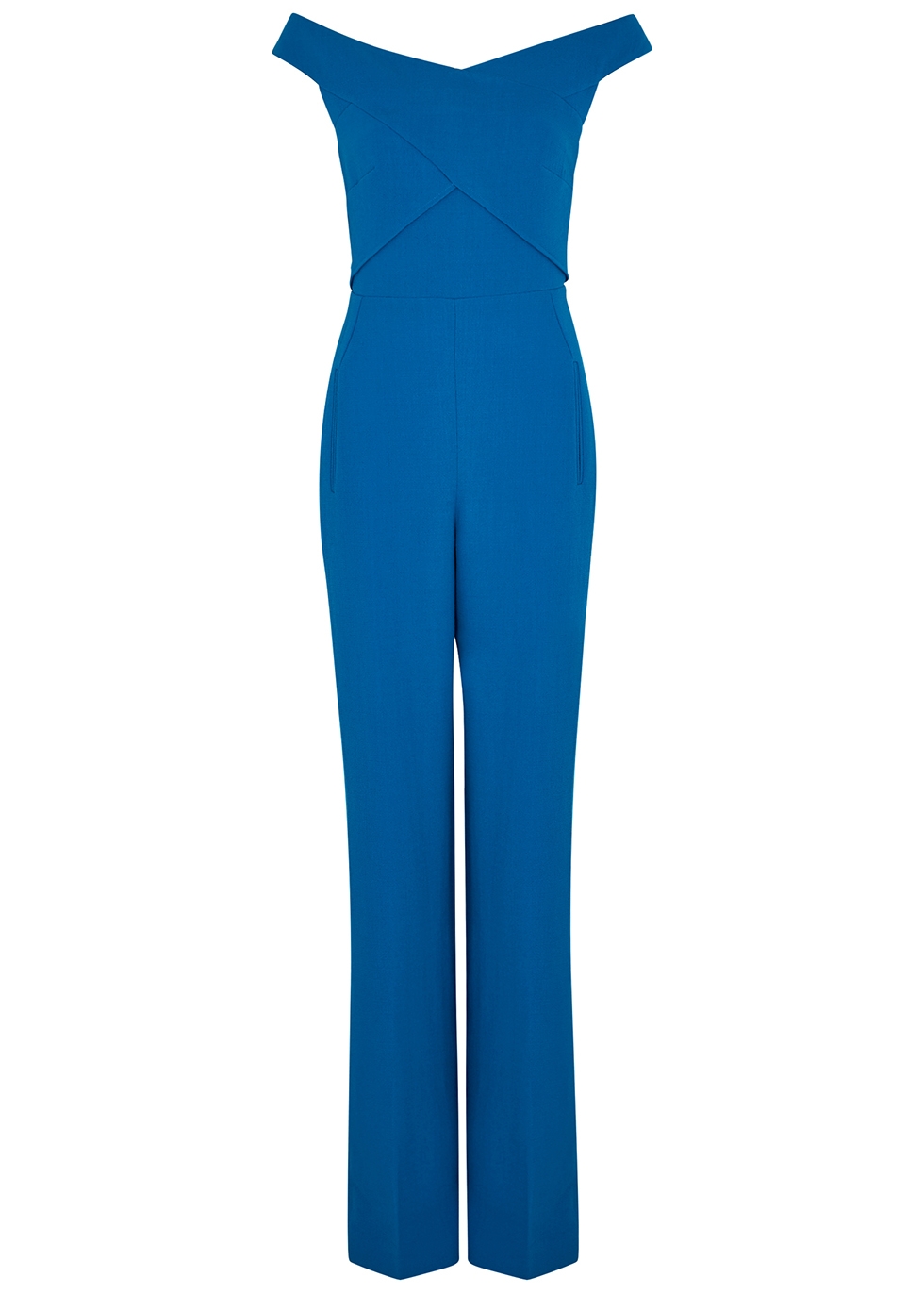 Harran blue wool-crepe jumpsuit