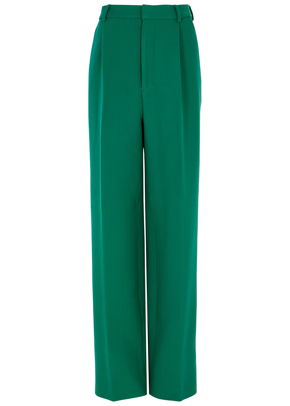 Emerald wide-leg twill trousers