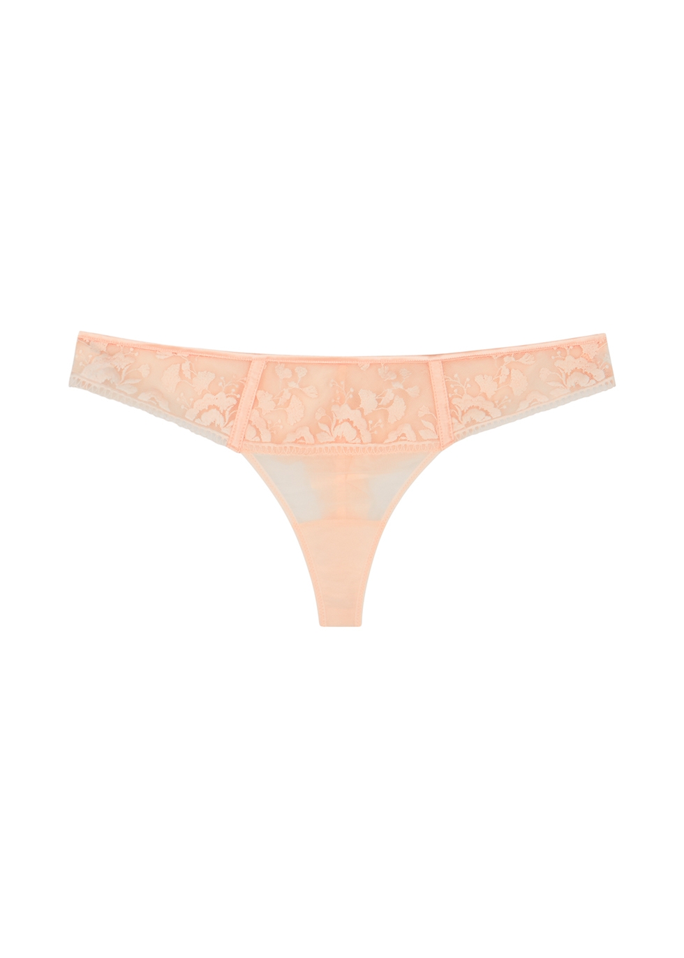 Orphee light pink embroidered tulle thong