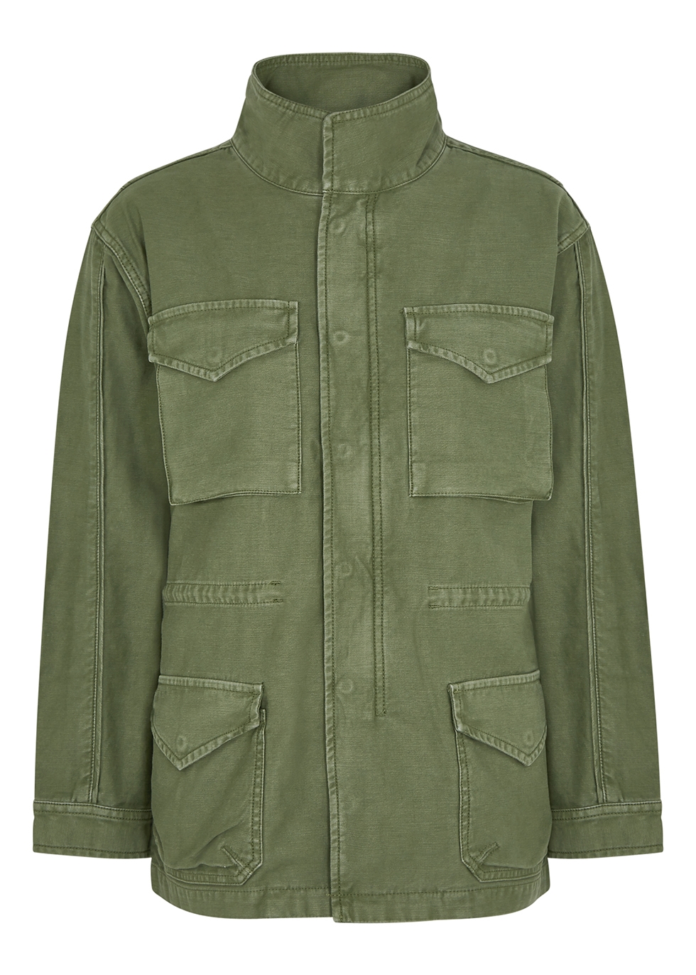 Service green cotton cargo jacket