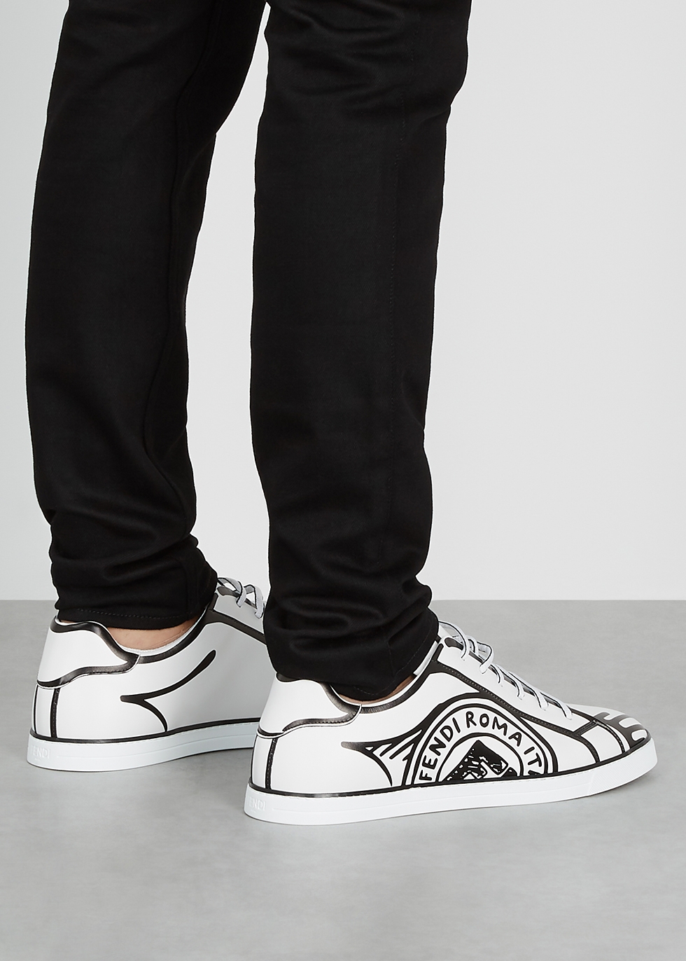 fendi black and white sneakers