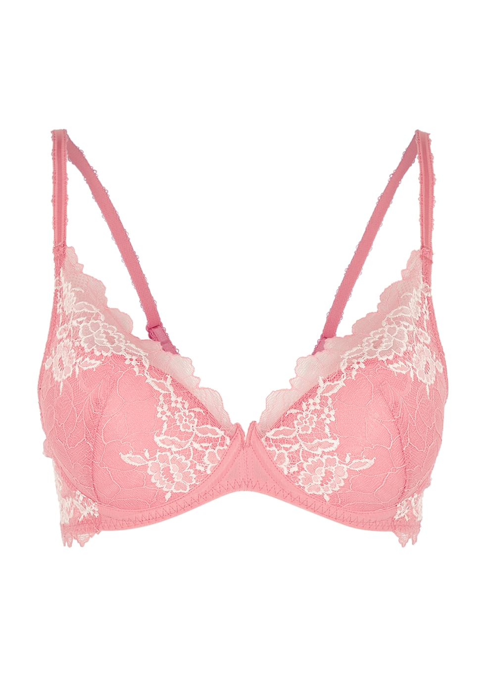 Wacoal Lace Perfection pink lace push-up bra - Harvey Nichols