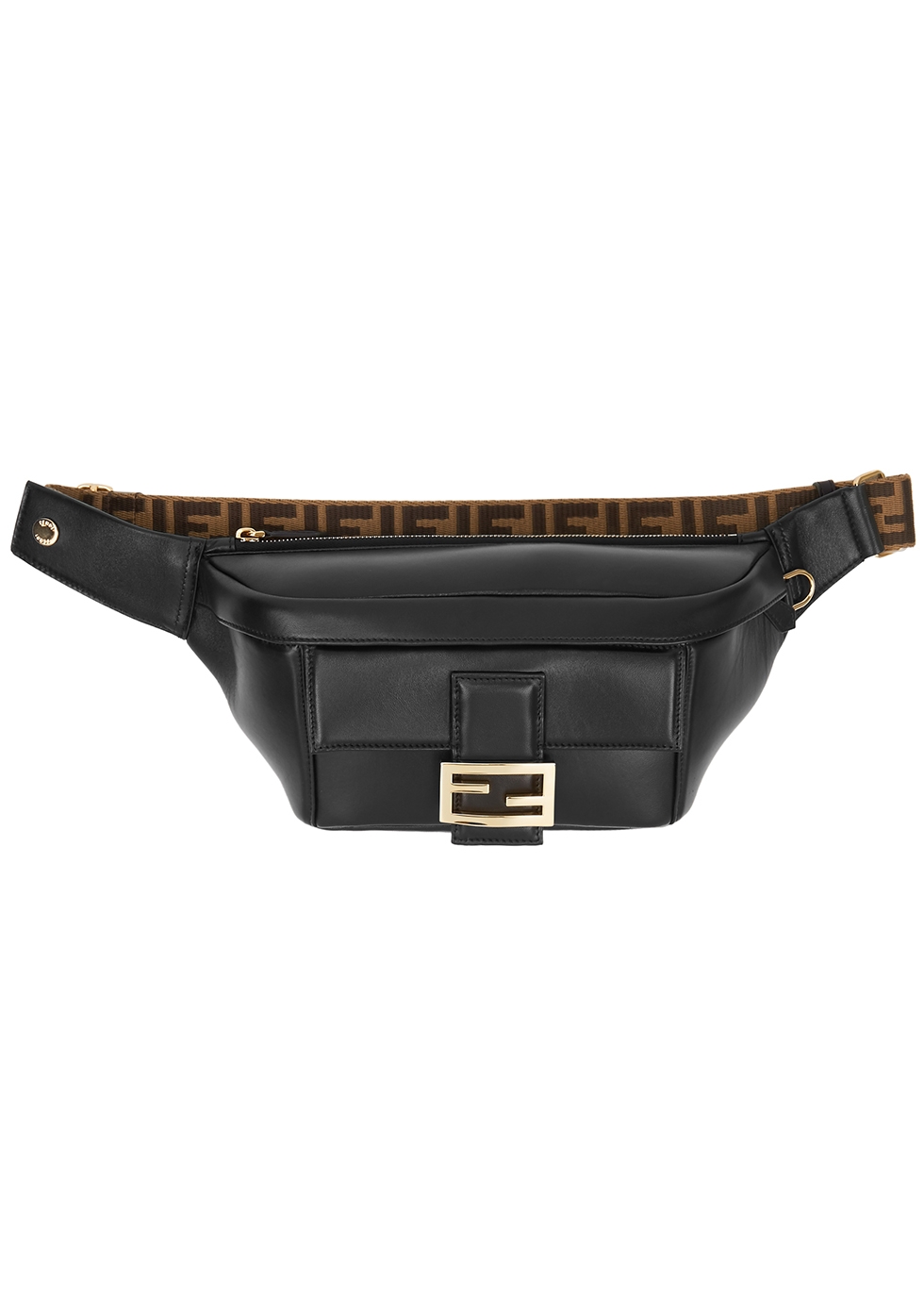 Fendi Baguette black leather belt bag 