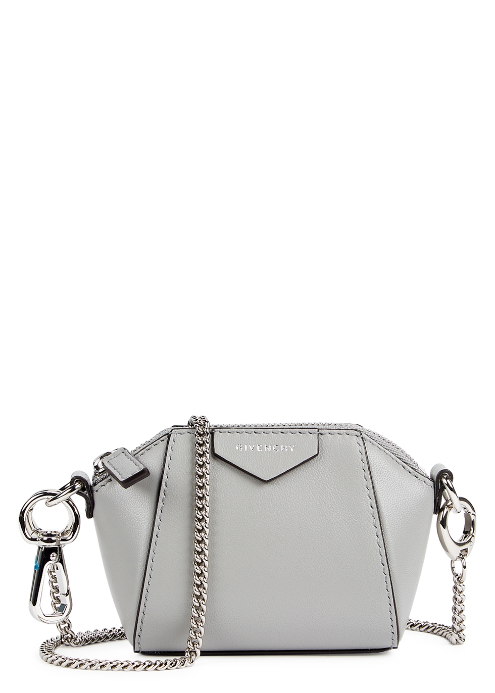 grey handbag
