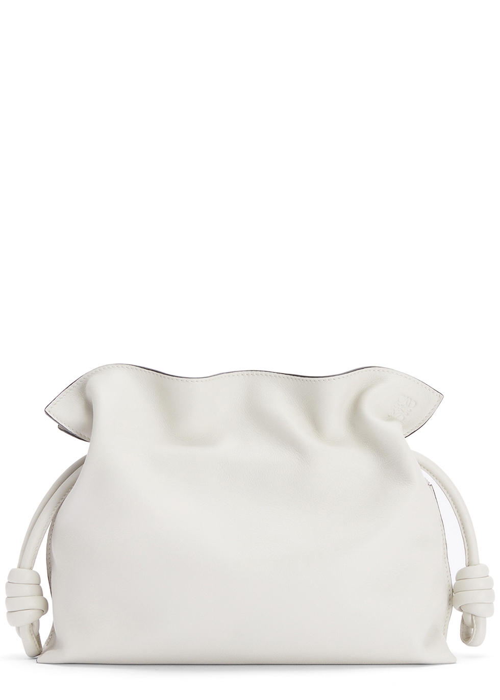 Loewe Flamenco white leather clutch 