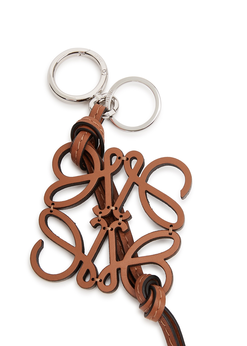 Loewe Anagram brown leather keyring - Harvey Nichols