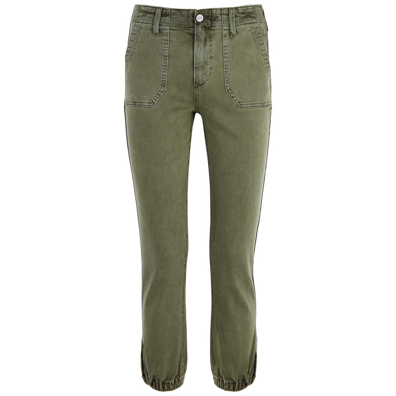 Paige Mayslie Green Stretch-denim Cargo Trousers - Dark Green - W28