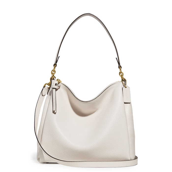 Coach Shay Ivory Leather Shoulder Bag In Brass/chalk | ModeSens
