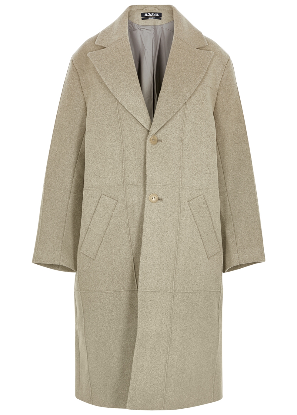 Le Manteau Carro panelled wool-blend coat