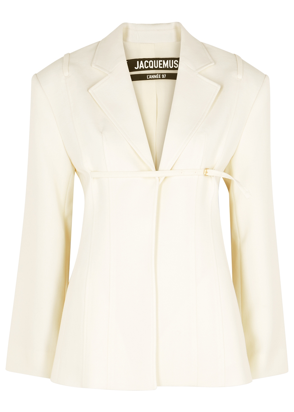 La Veste Sauge white wool-blend blazer