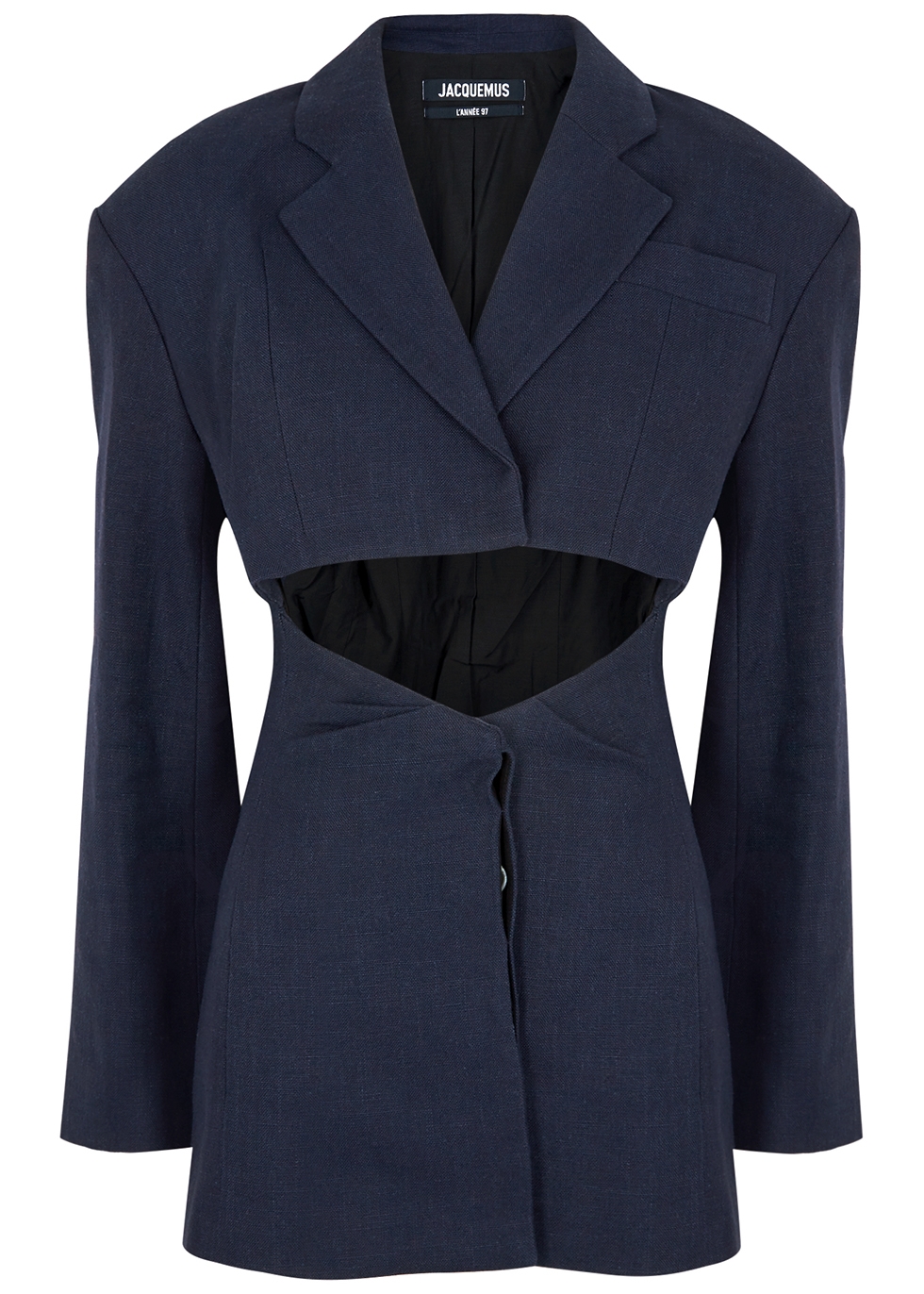 La Veste Arles navy linen-blend blazer