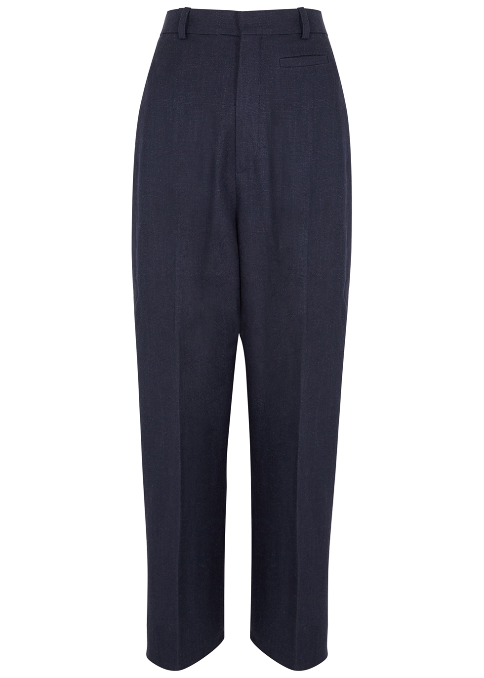 Le Pantalon Santon navy linen-blend trousers