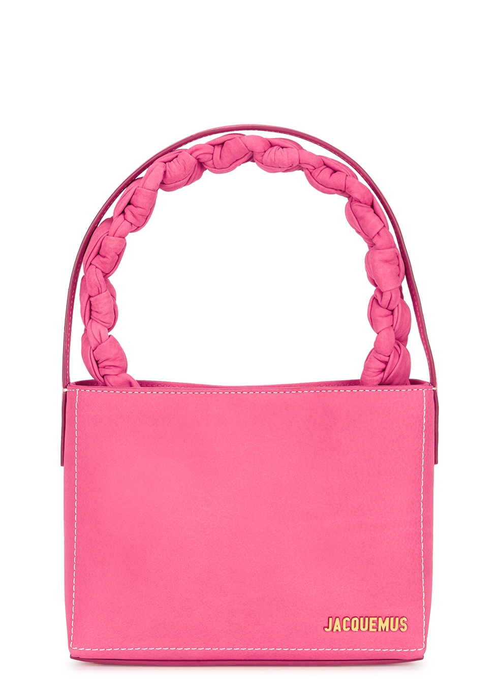 Le Sac Noeud pink nubuck top handle bag