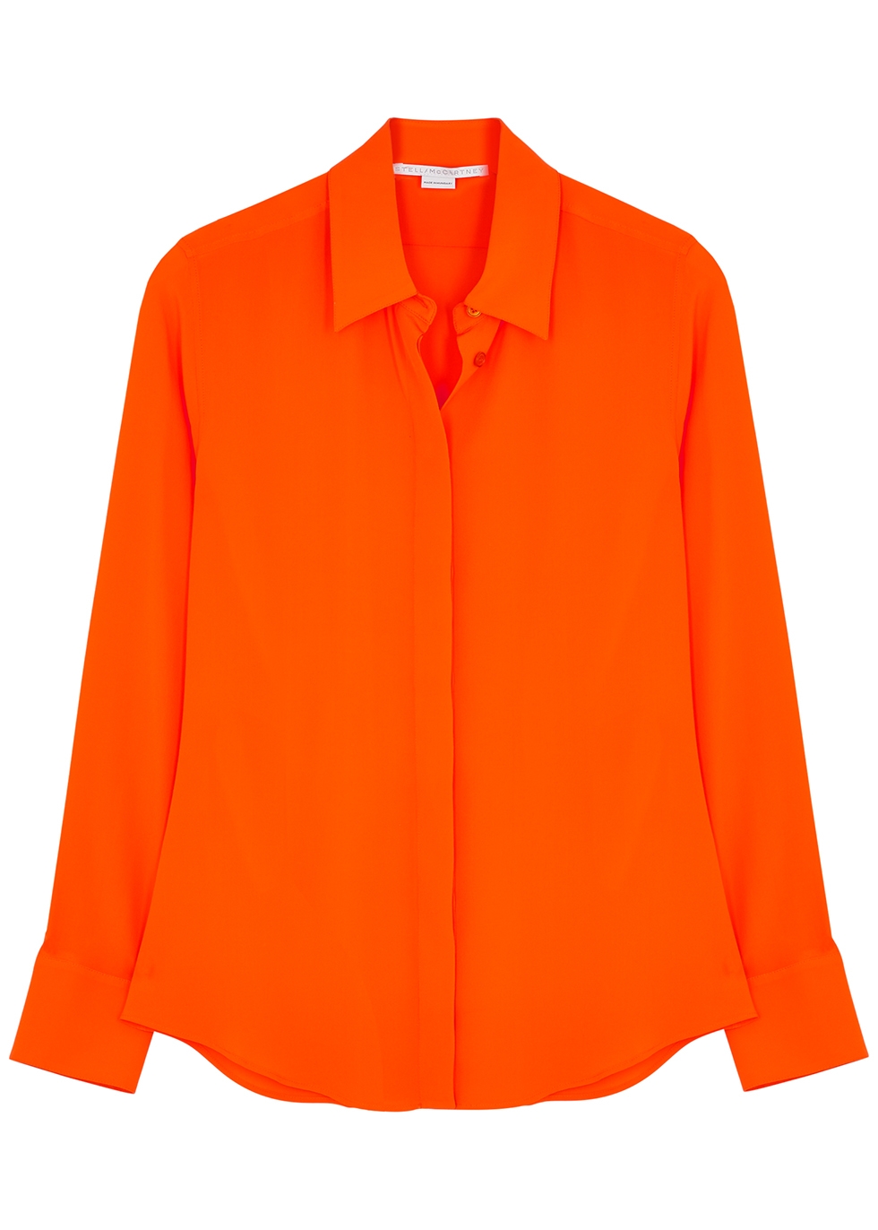 Willow orange silk crepe de chine shirt