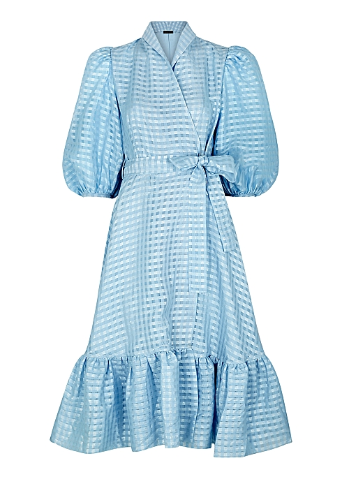 Chinie blue checked wrap dress - Stine Goya