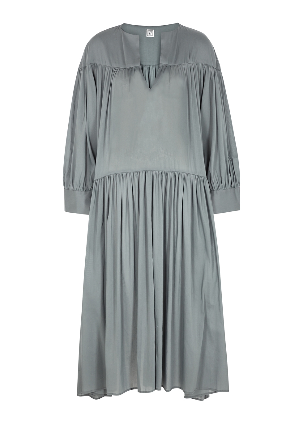 Alassio grey cotton-blend midi dress