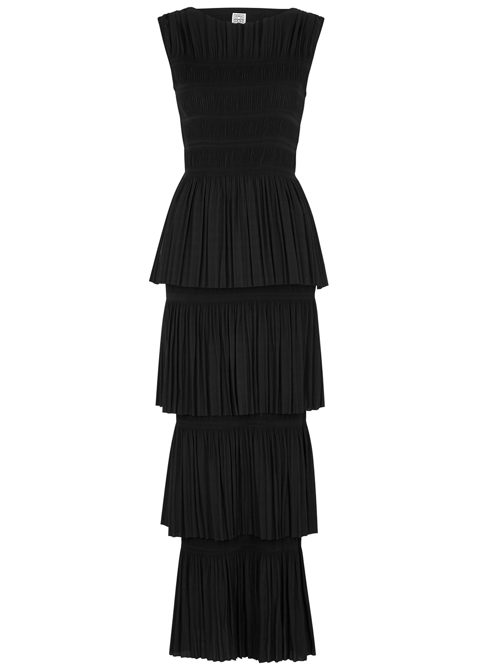 Aramon black tiered maxi dress
