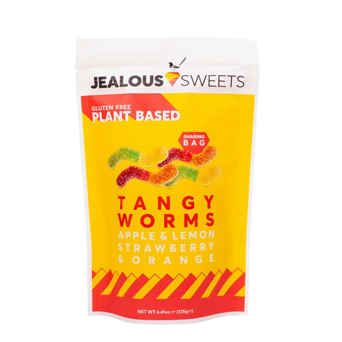 Jealous Sweets Tangy Worms Vegan & Gluten-Free Gummy Sweets 125g