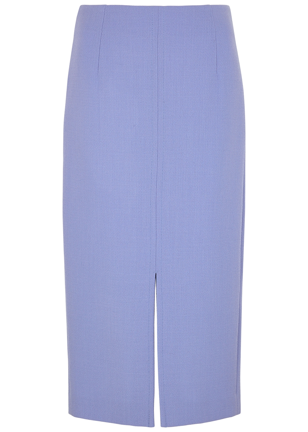 Moka blue wool-crepe pencil skirt