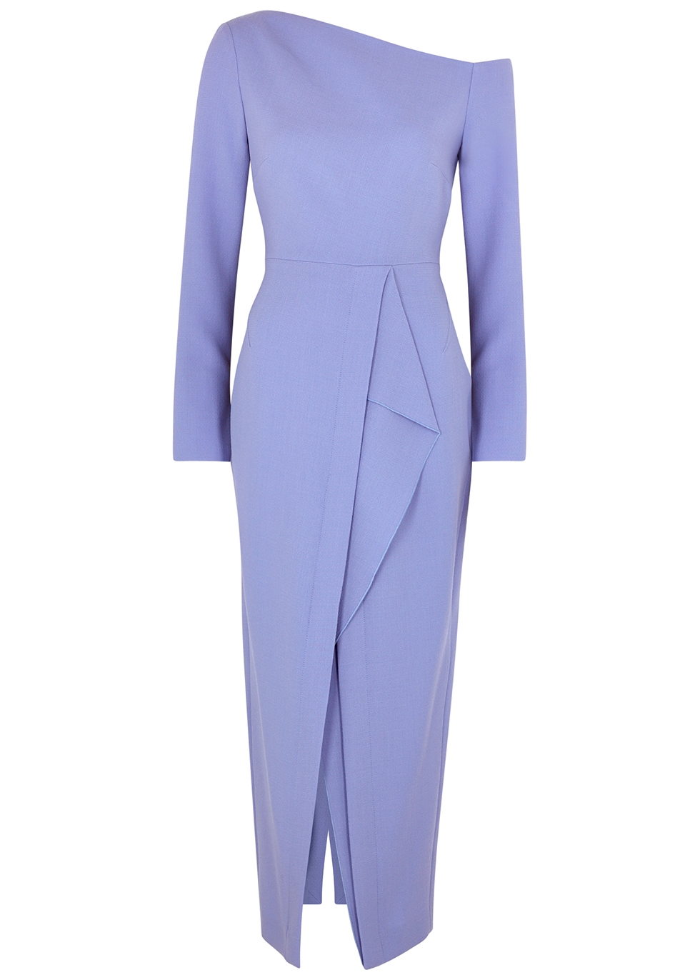 Trevi blue wool-crepe maxi dress
