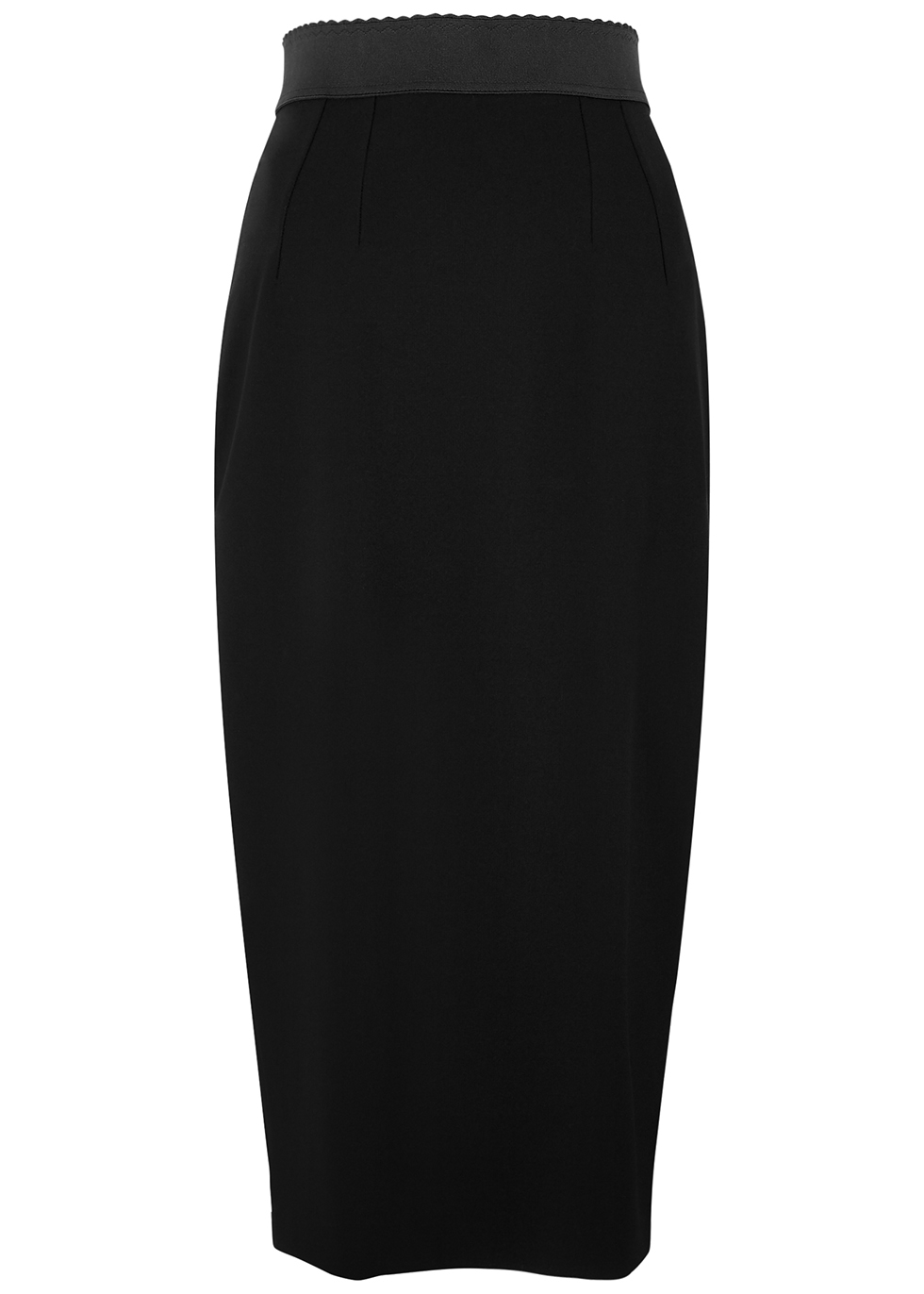Black stretch-jersey pencil skirt