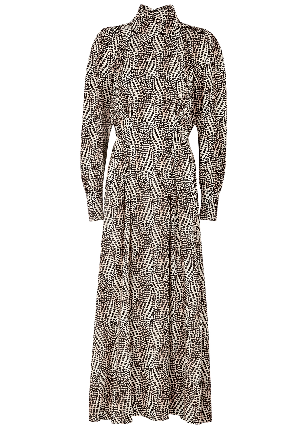 Ikena printed stretch-silk midi dress