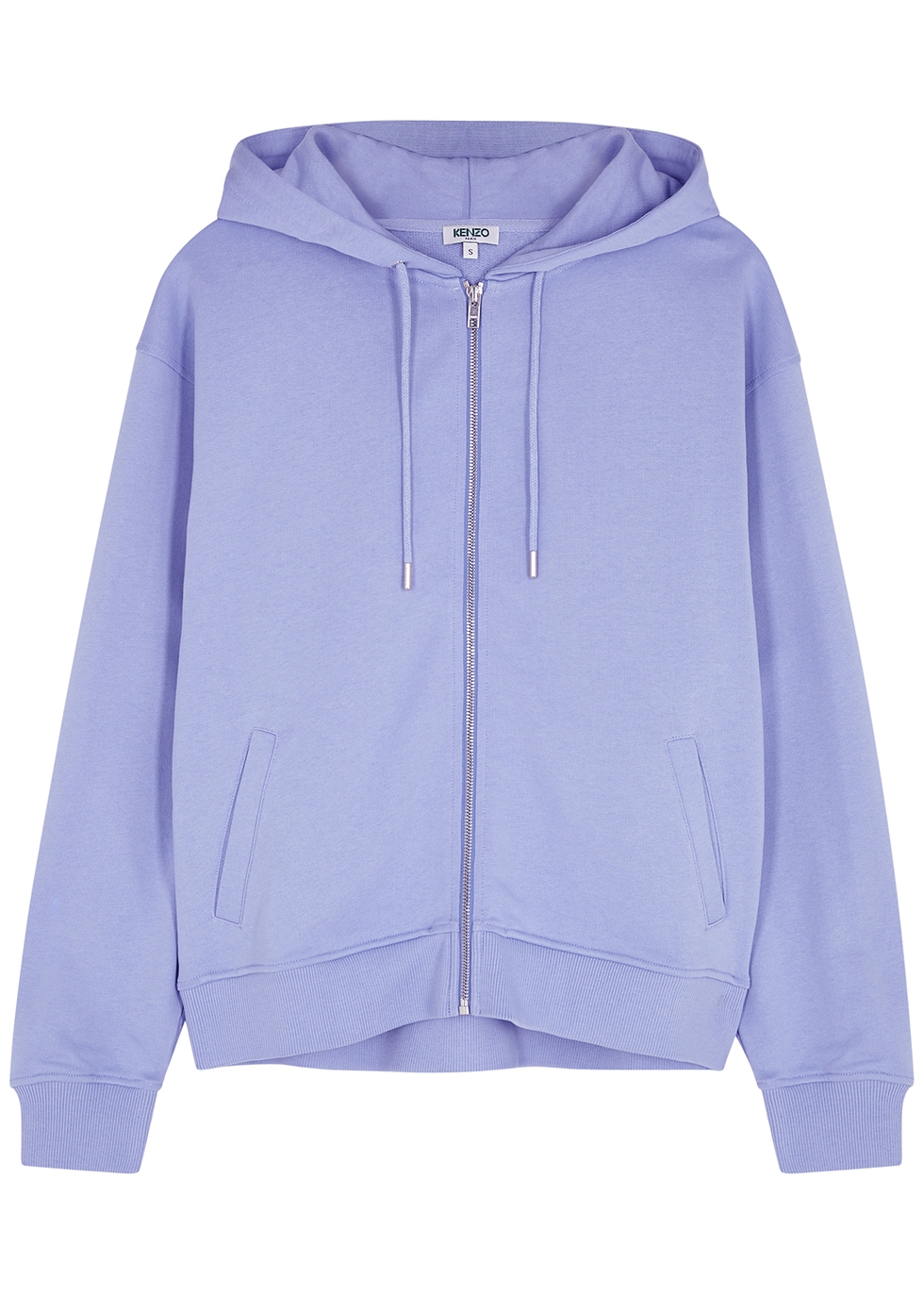 Lilac tiger-embroidered cotton sweatshirt