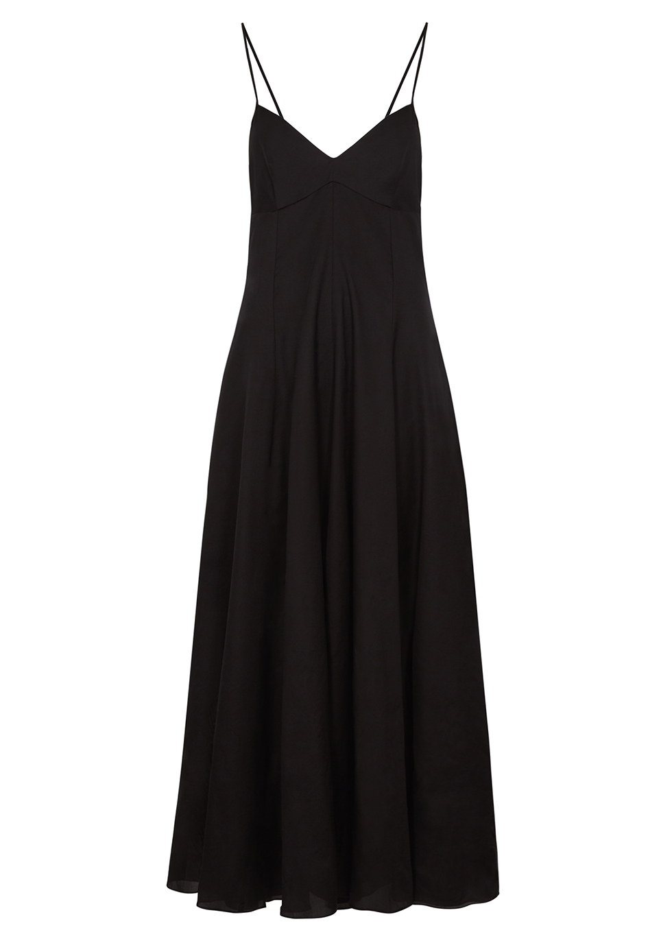 Carlota black cotton maxi dress