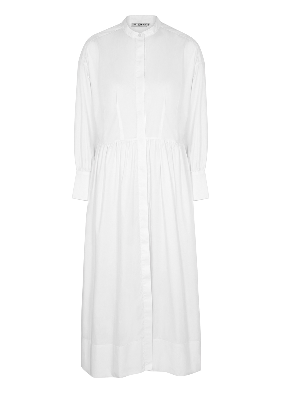 Peppa white cotton midi dress