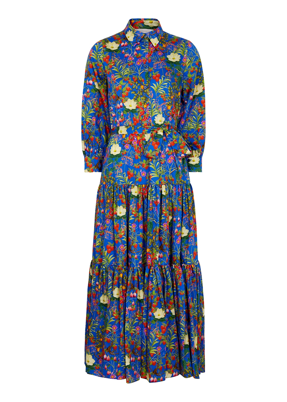 Clarissa floral-print cotton-poplin shirt dress